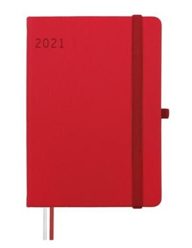 Agenda 2021 Día Página Mínimal Textura M4 rojo