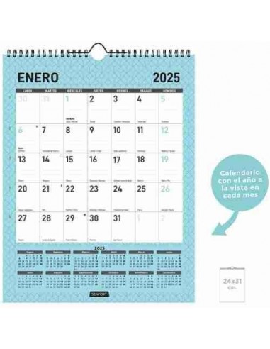 Calendario pared 2025 Diamante  24 x 31 cm.