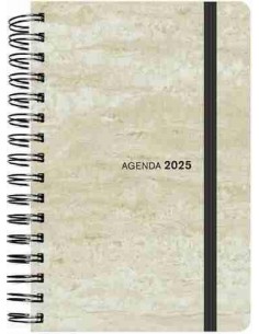 Agenda Día Página Espiral 2025 tapa sintética flexible 16 x 23