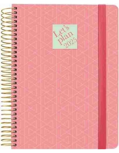 Agenda 25 D/P 15X21 GEOMETRICO Coral