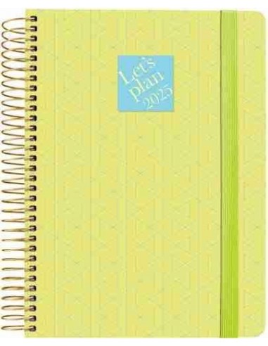 Agenda 25 D/P 15X21 GEOMETRICO Pistacho