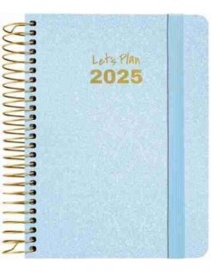 Agenda 25 D/P A6 METALLIC azul pastel