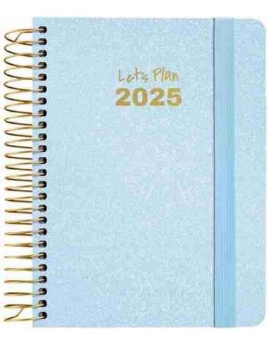 Agenda 25 S/V A6 METALLIC azul pastel