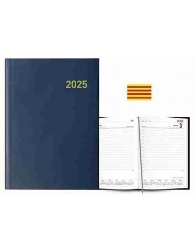Agenda Día Página Paris 15 x 21 azul marino Catalán 2025