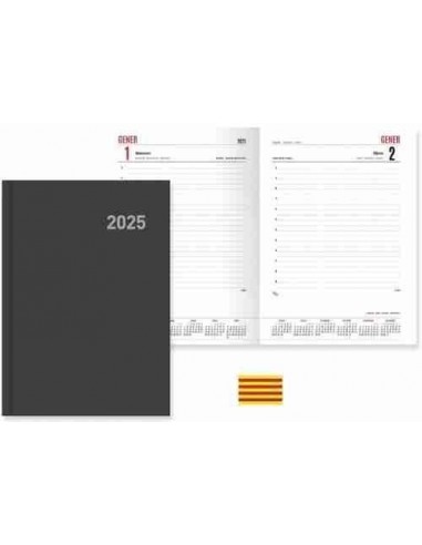 Agenda Día Página Paris 15 x 21 negra Catalán 2025