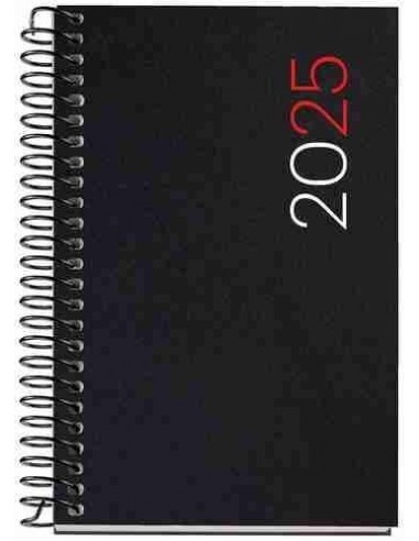 Agenda Día Página polipropileno Espiral Caddy City 80 x 120 negro Catalán 2025