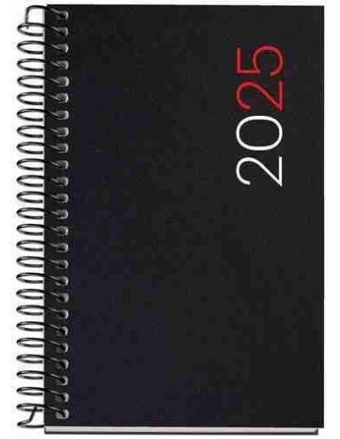 Agenda Semana Vista Horizontal polipropileno Espiral Caddy City 80 x 120 negro Catalán 2025
