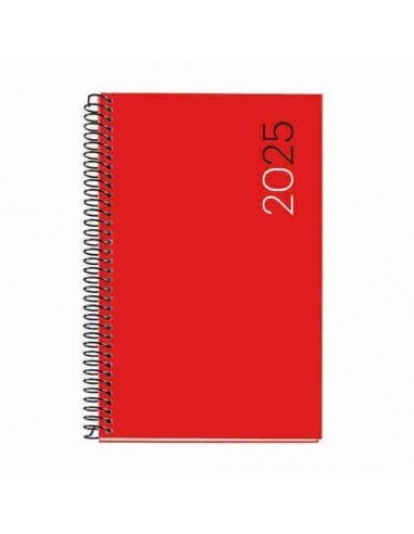 Agenda Día Página polipropileno Espiral actiba City 117 x 182 rojo Catalán 2025