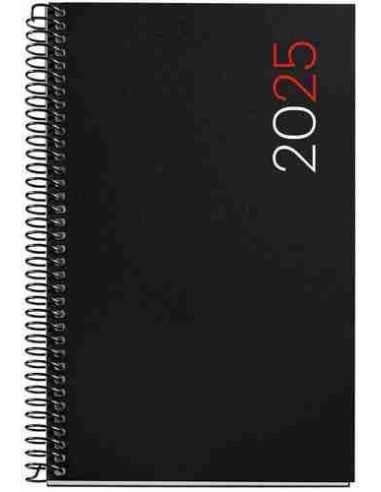 Agenda Día Página polipropileno Espiral activa City 117 x 182 negro 2025