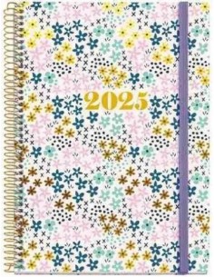 Agenda Día Página Espiral Plus cartón 155 x 213 Spring Catalán 2025