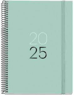 Agenda Día Página Espiral Plus cartón 1565 x 213 Calm Aqua 2025
