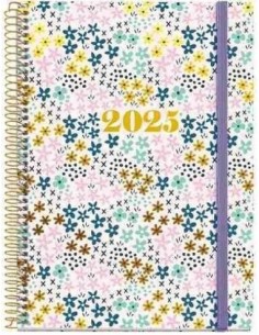 Agenda Semana Vista Espiral cartón Plus 155 x 213 Spring Catalán 2025