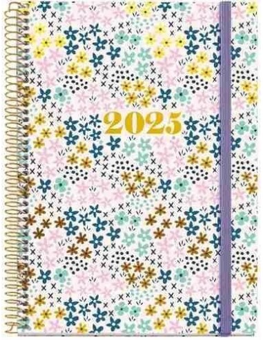 Agenda Semana Vista Espiral cartón Plus 155 x 213 Spring Catalán 2025