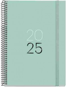 Agenda Semana Vista Espiral Plus cartón 155 x 213 Calm Aqua 2025