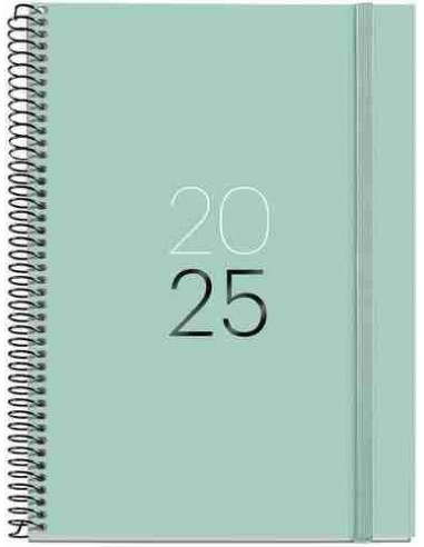 Agenda Semana Vista Espiral Plus cartón 155 x 213 Calm Aqua 2025