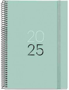 Agenda Semana Vista Espiral Plus cartón 155 x 213 Calm Aqua Catalán 2025