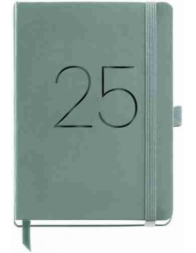 Agenda Día Página rígida cosida Plus Chester 155 x 213 verde 2025