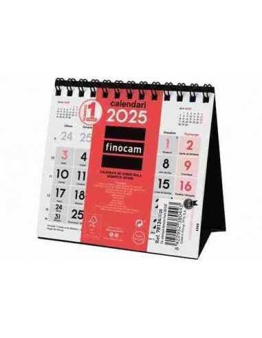 Calendario de sobremesa Mes Vista números grandes XXS Catalán 2025