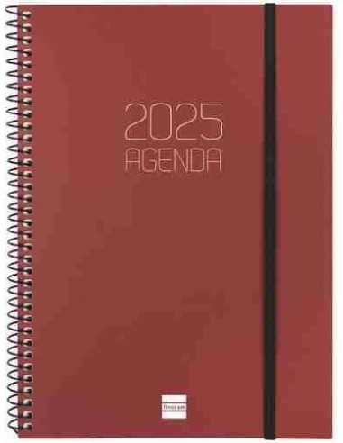 Agenda Semana Vista Horizontal Opaque E10 Burdeos+ 2025