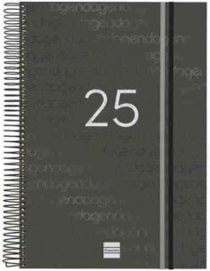 Agenda Día Página Year E40 Negro 2025