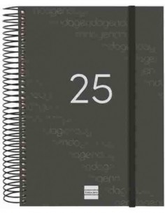 Agenda Día Página Year E10 Negro 2025