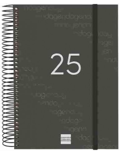 Agenda Día Página Year E10 Negro 2025
