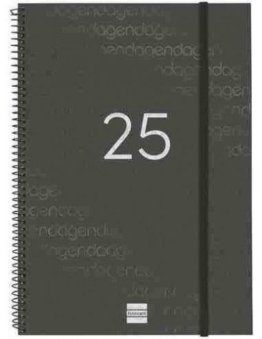 Agenda Semana Vista Year E40 Negro Catalán 2025