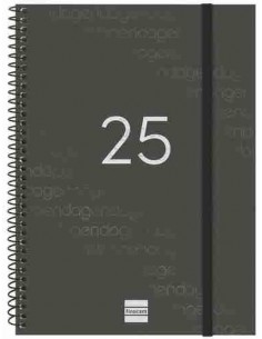 Agenda Semana Vista Year E10 Negro 2025