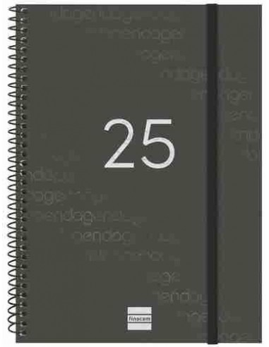 Agenda Semana Vista Year E10 Negro Catalán 2025