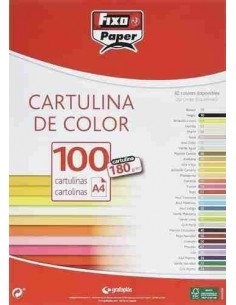Cartulinas blancas A4 paquete de 100 hojas 180 gr.