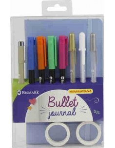 Set Libreta Bullet tapa soft con rotuladores pincel y bolígrafo