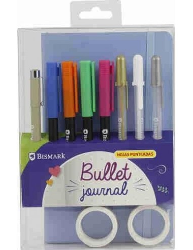 Set Libreta Bullet tapa soft con rotuladores pincel y bolígrafo