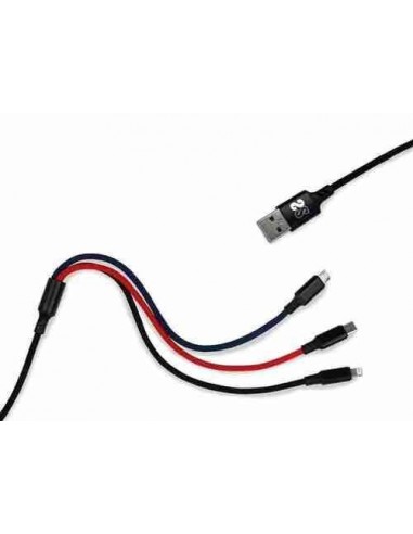 Cable Premium 3en1 (2.4A) Micro USB + Type c + Lightning