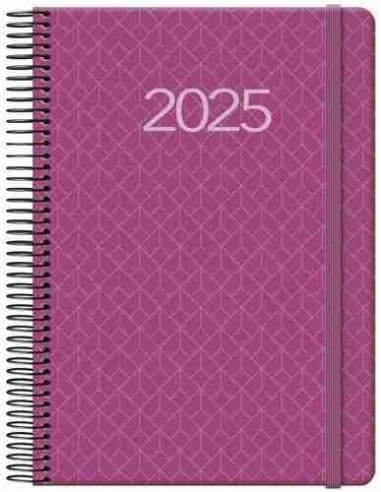 Agenda Día Página Newport Espiral 14x20 Buganvilla 2025