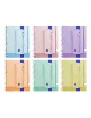 Set cuaderno A4 + portatodo neopreno pastel
