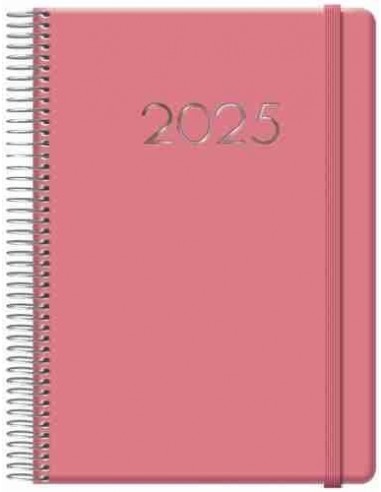 Agenda Día Página Denver Espiral 15x21 Rosa 2025