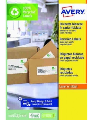 Etiquetas en papel reciclado para sobres y paquetes