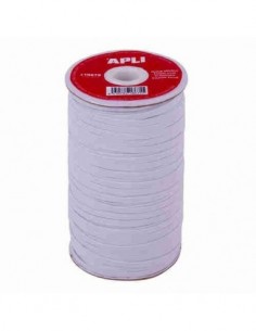Bobina de cuerda elástica plana blanca 5 mm x 100 m