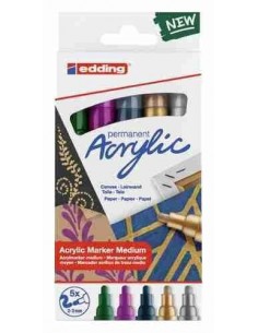 Rotuladores edding® acrylic marker 5100 colores festivos