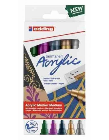 Rotuladores edding® acrylic marker 5100 colores festivos