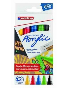 Rotuladores edding® acrylic marker 5100 colores básicos
