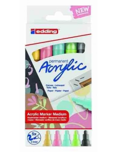 Rotuladores edding® acrylic marker 5100 colores pastel