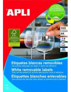 Etiquetas blancas removibles