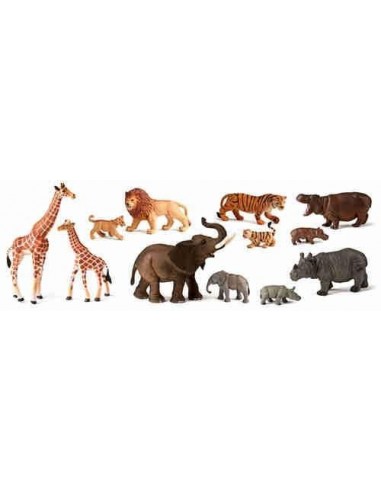 Animales de la selva con crías