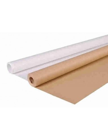 Papel Kraft marrón y blanco en rollo