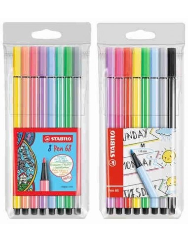 Estuche Pen 68 acuarelable 8 uds.