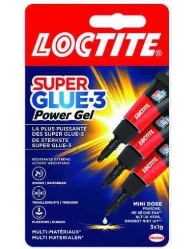 Pegamento Loctite Super Glue-3 Mono dosis 3x1 Power Gel
