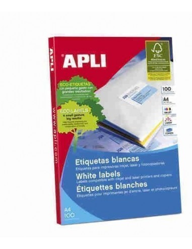 Etiquetas blancas cantos rectos