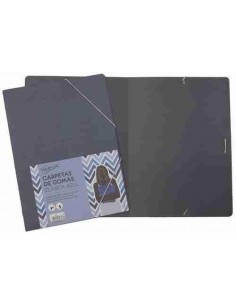 Carpeta cartón con gomas clásica azul