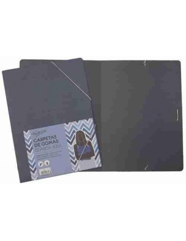 Carpeta cartón con gomas clásica azul